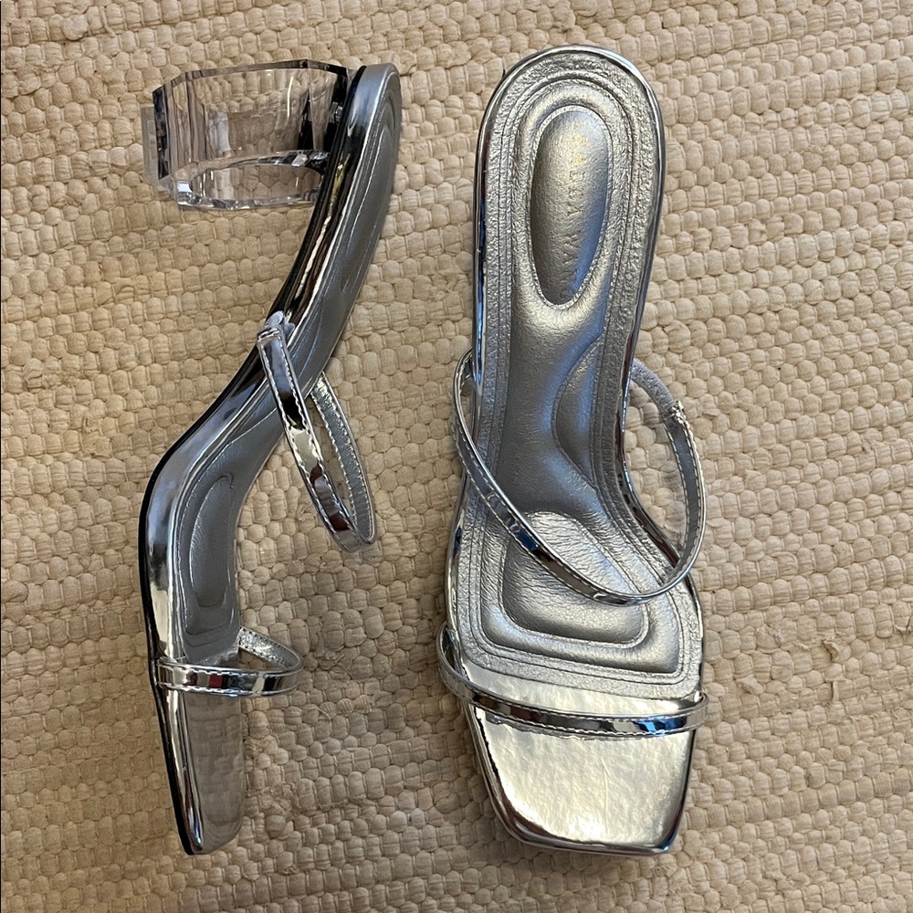 Elegant Silver Strappy Heels